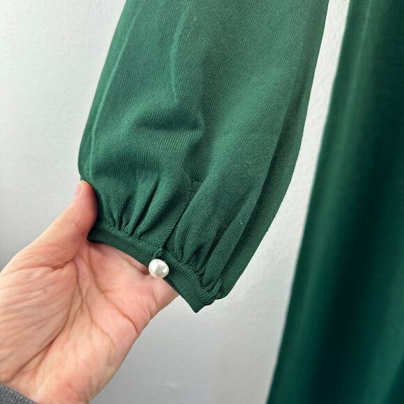 Pomander Place Hunter Green Double Knit Lennox Dress Small - Picture 6 of 12
